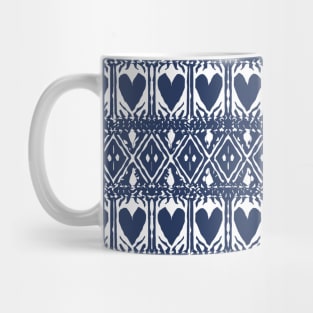 Croatian Traditional Pattern Blue Heart Mug